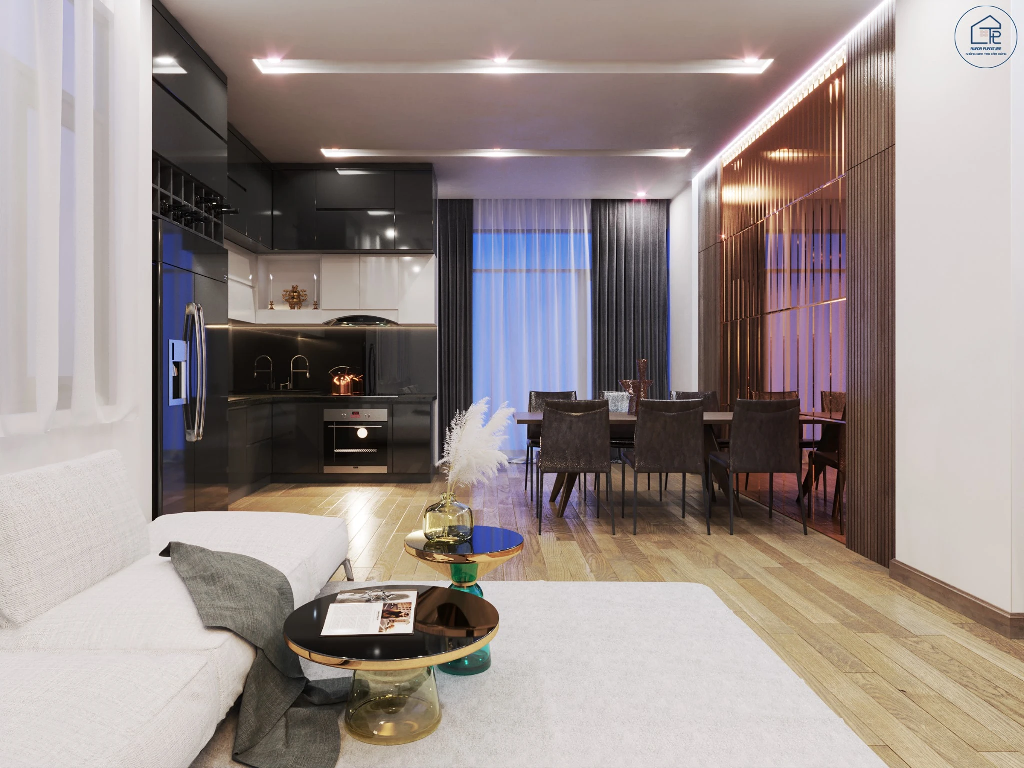 Vray Living Room And Dining Room Sketchup Free Model Modern Download ID 218000042 (Tam Le)