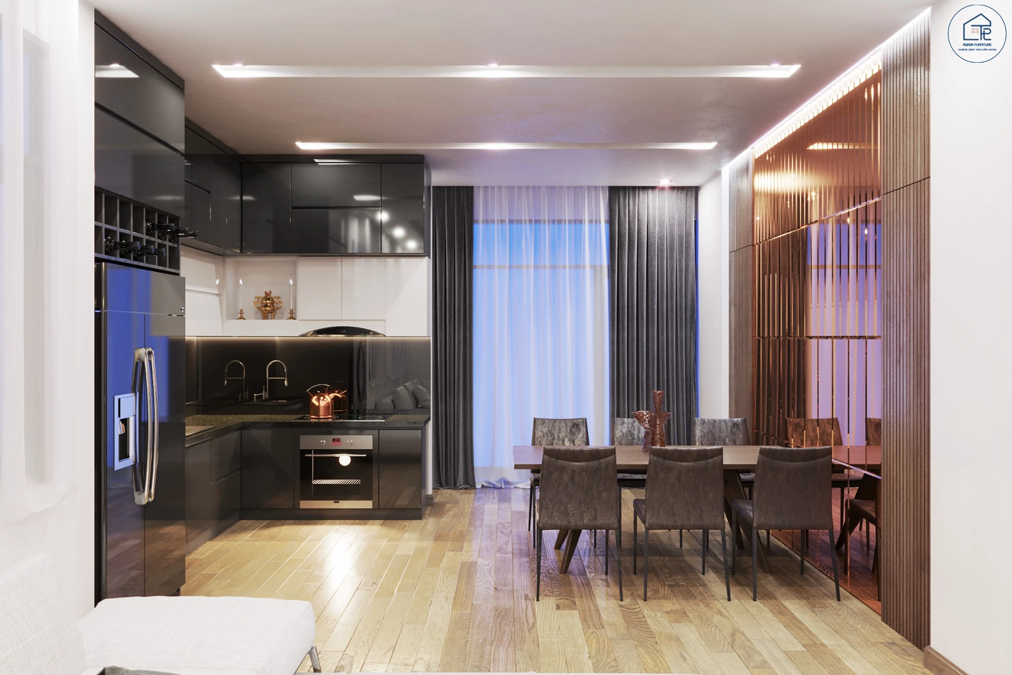 Vray Living Room And Dining Room Sketchup Free Model Modern Download ID 218000042 (Tam Le)