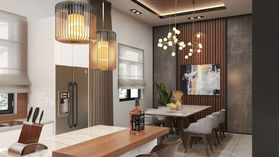 Vray Living Room And Dining Room Sketchup Scene Download Modern Free ID 218000054 (Hung Pham)