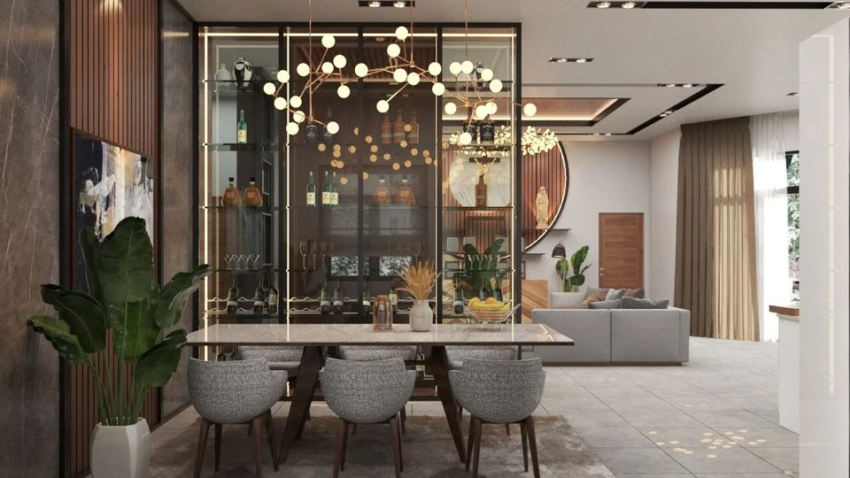 Vray Living Room And Dining Room Sketchup Scene Download Modern Free ID 218000054 (Hung Pham)