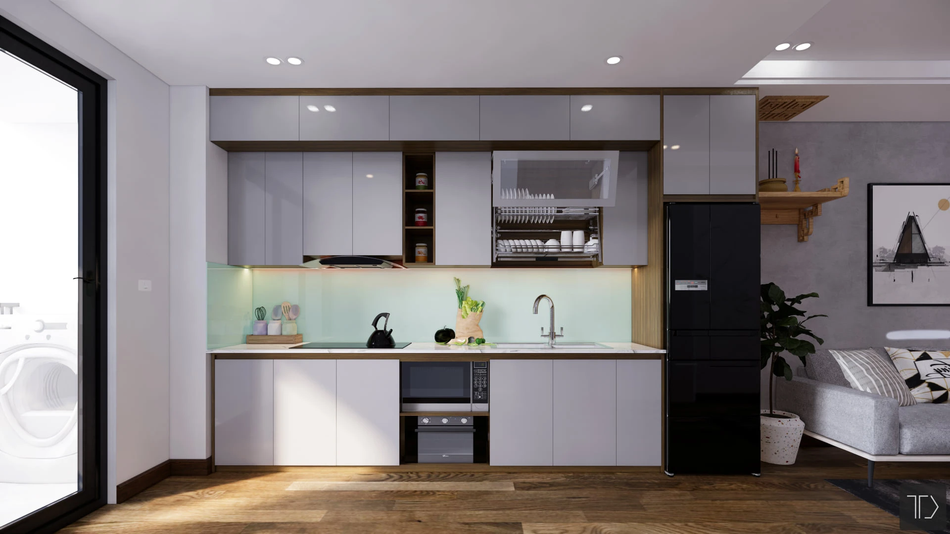 Vray Living Room And Dining Room Sketchup Scene Download Modern Free ID 218000084 (Nghiem Viet Thai)