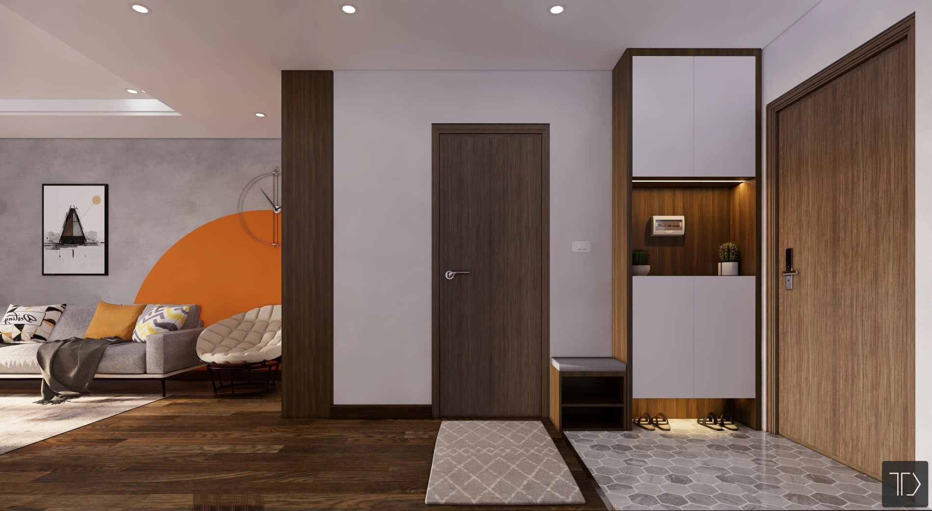 Vray Living Room And Dining Room Sketchup Scene Download Modern Free ID 218000084 (Nghiem Viet Thai)