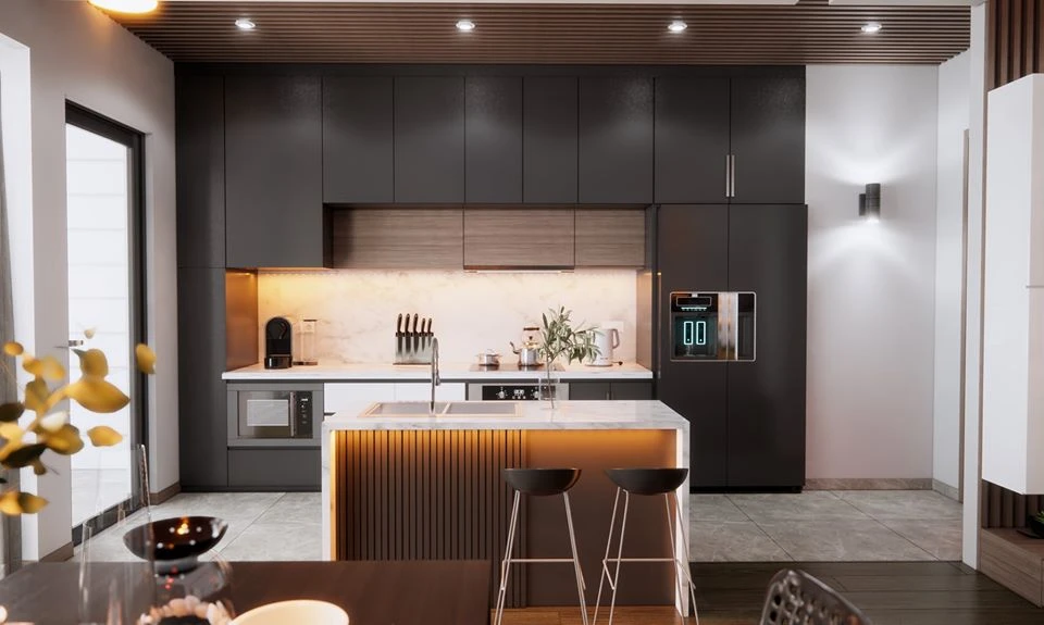 SketchUp Free Vray Living Room - Dining Room Download SketchUp Models Modern Free ID 218000116 (Quoc Anh)