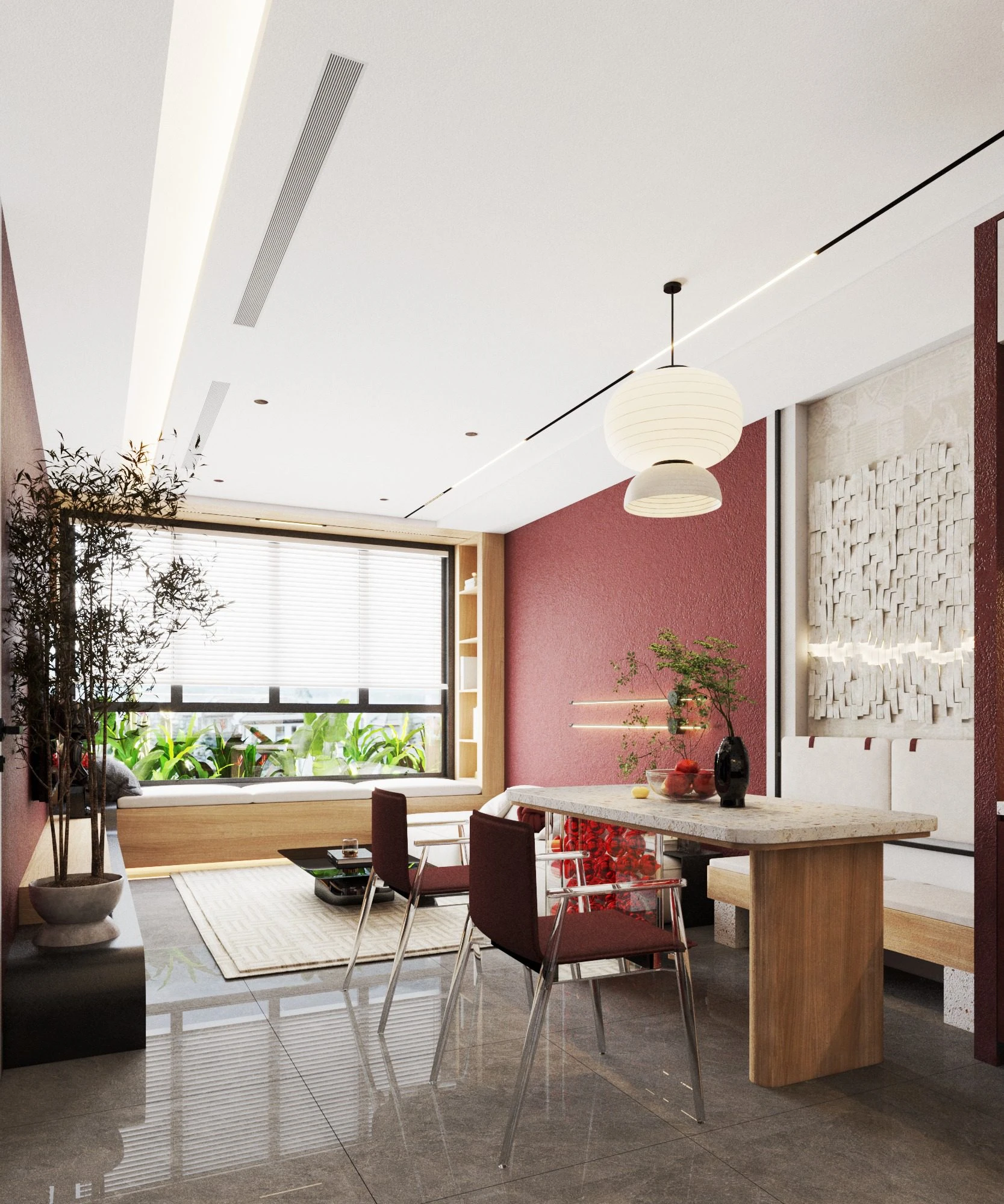 Vray Living Room - Dining Room Download SketchUp Models Modern Free ID 218000206 (Ty Nguyen)