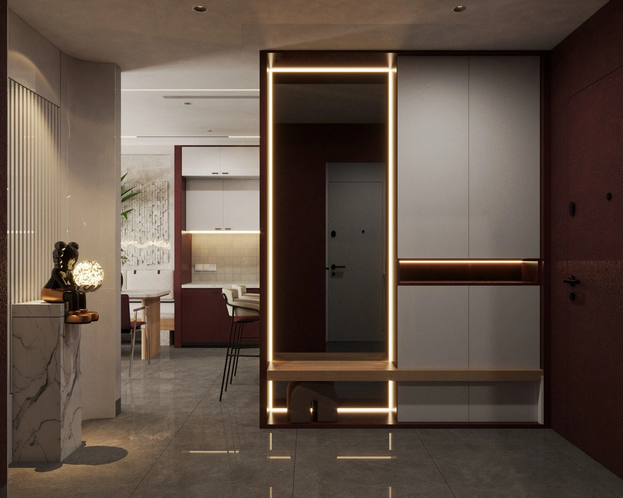 Vray Living Room - Dining Room Download SketchUp Models Modern Free ID 218000206 (Ty Nguyen)