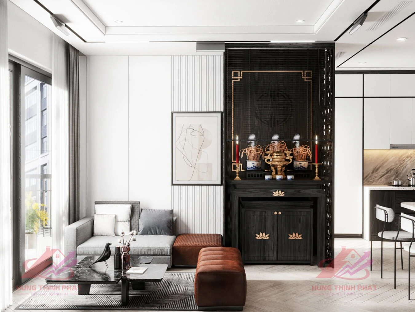 SketchUp Free Vray Living Room - Dining Room Free SketchUp Models Download Modern ID 218000128 (Quang Sang)