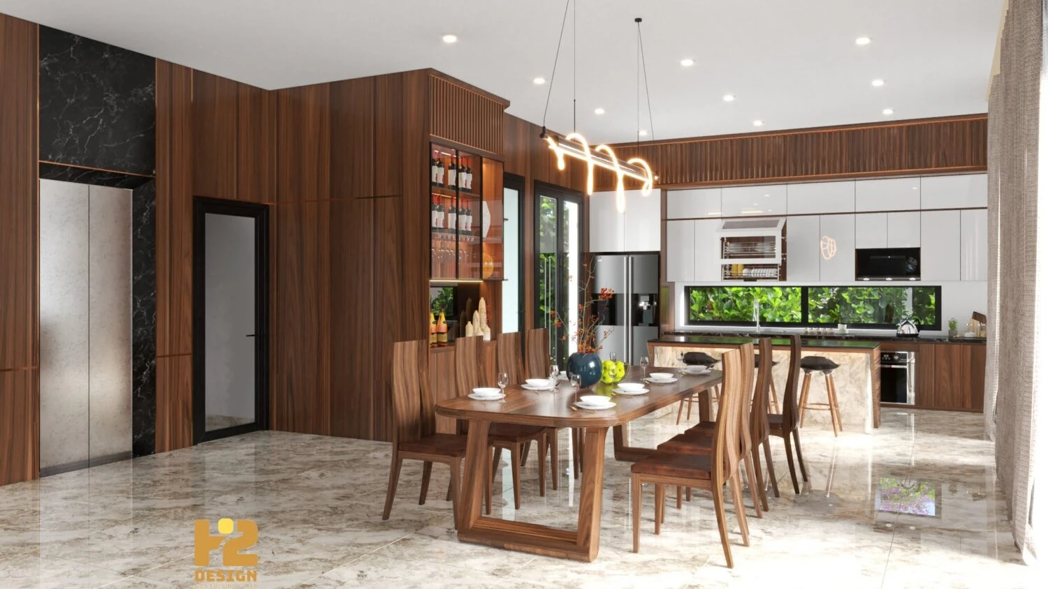 Vray Living Room - Dining Room Free SketchUp Models Download Modern ID 218000158 (Nguyen Hai)