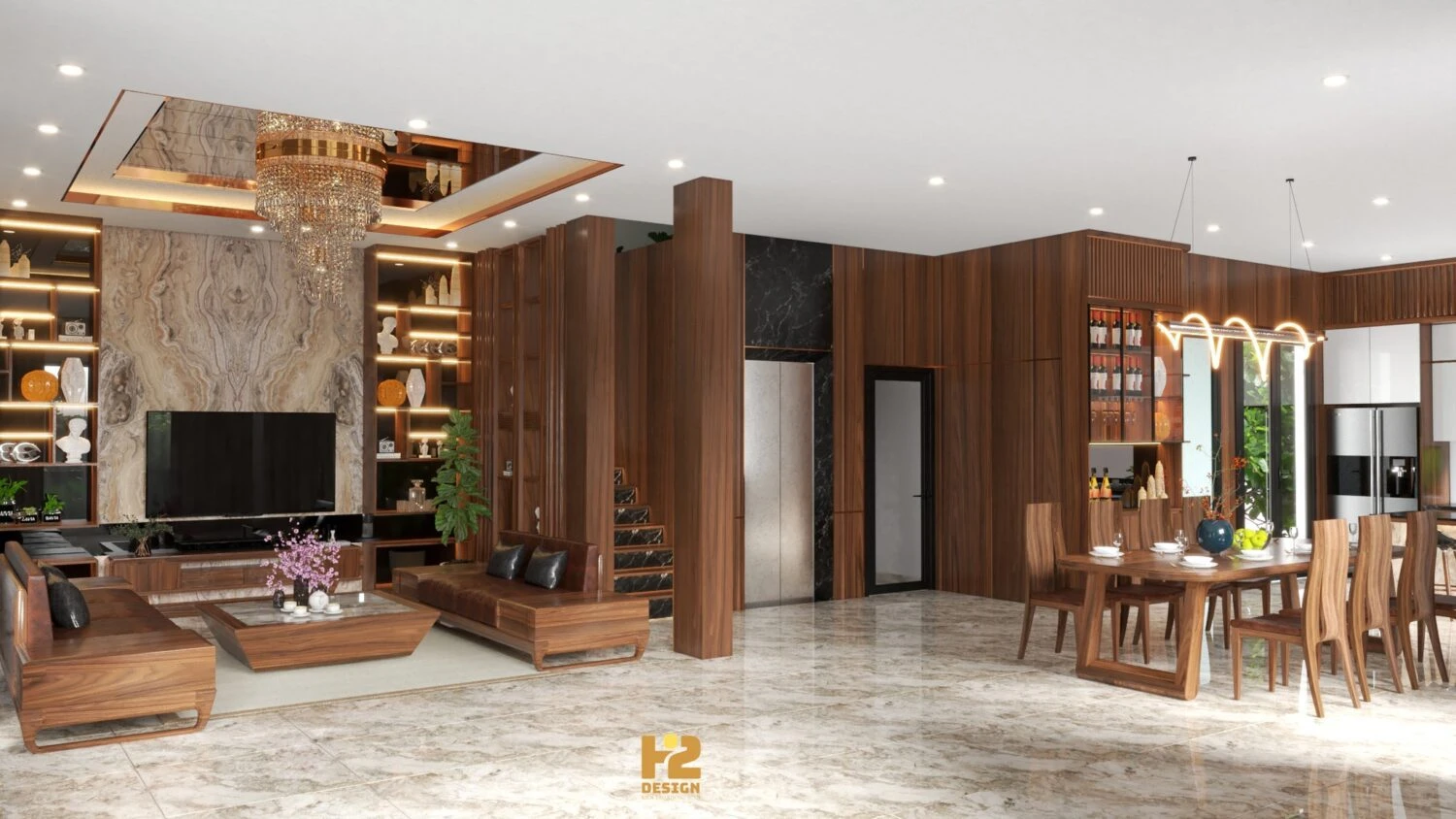 Vray Living Room - Dining Room Free SketchUp Models Download Modern ID 218000158 (Nguyen Hai)