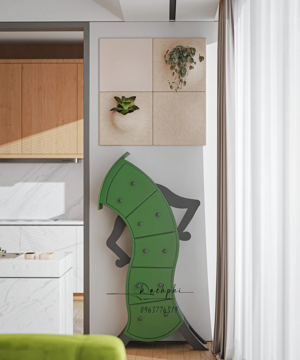 Vray Living Room - Dining Room Free SketchUp Models Download Modern ID 218000188 (Phi Bach)