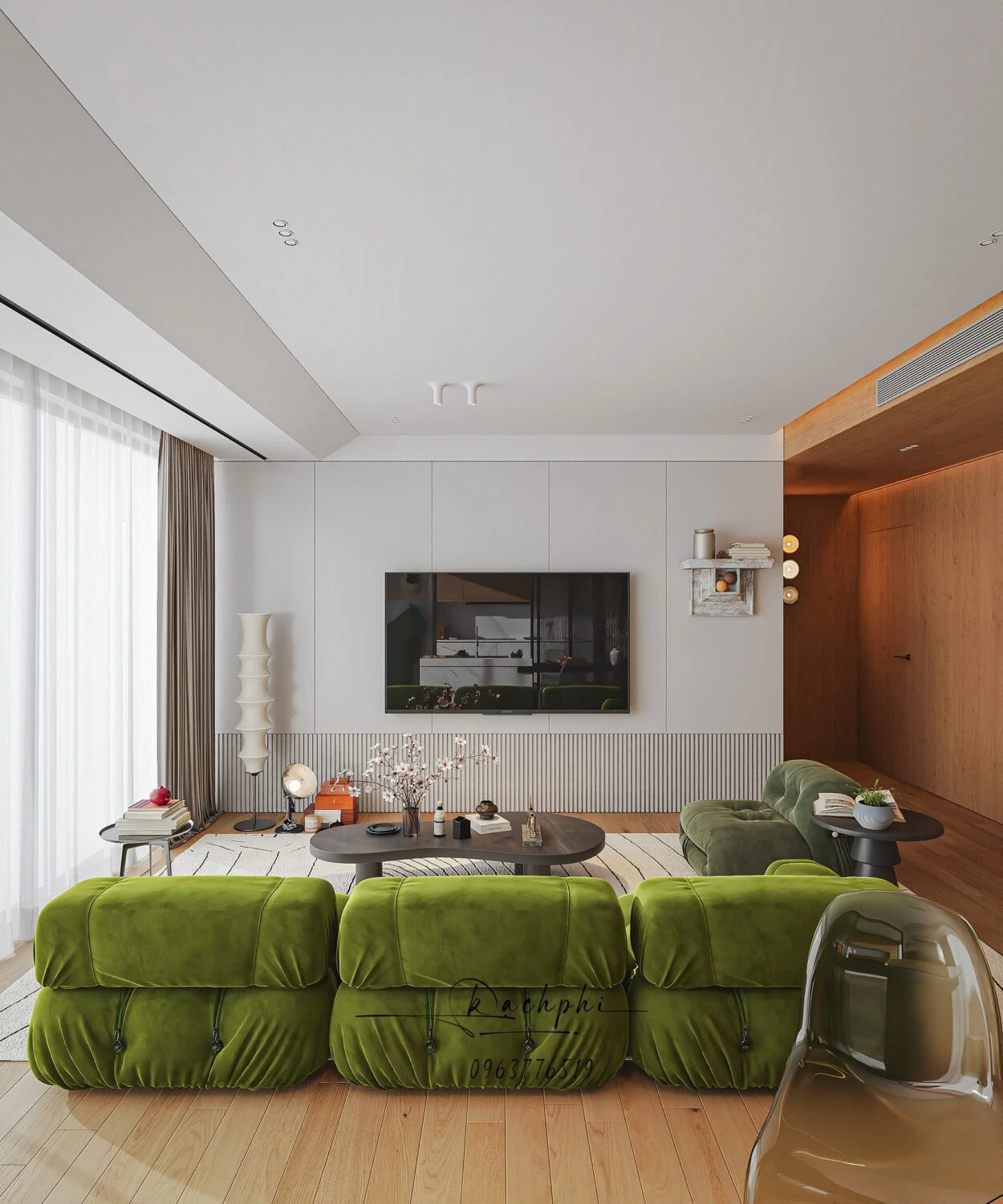 Vray Living Room - Dining Room Free SketchUp Models Download Modern ID 218000188 (Phi Bach)