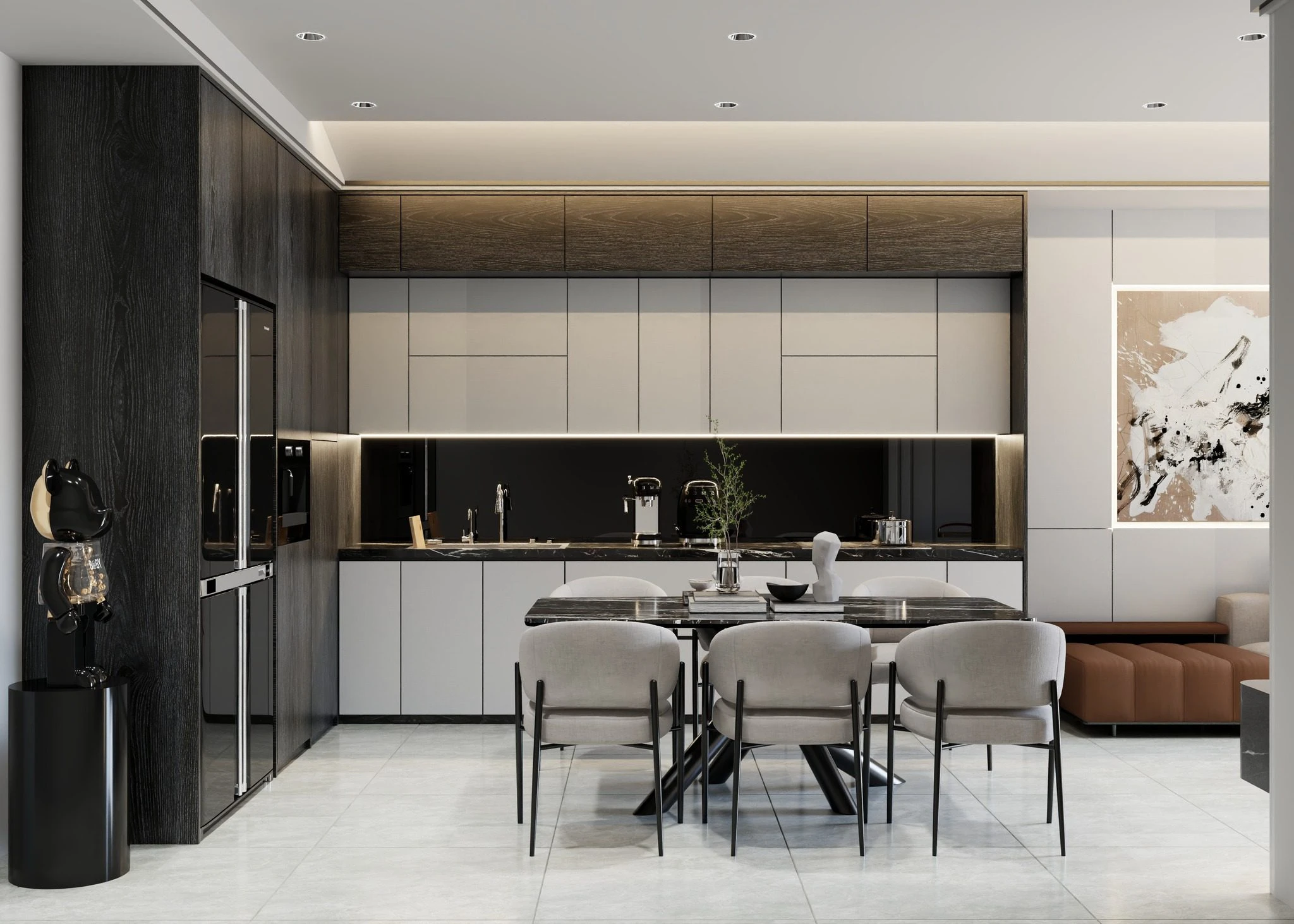 Vray Living Room - Dining Room Free SketchUp Models Download Modern ID 218000218 (Hung Duong Do)