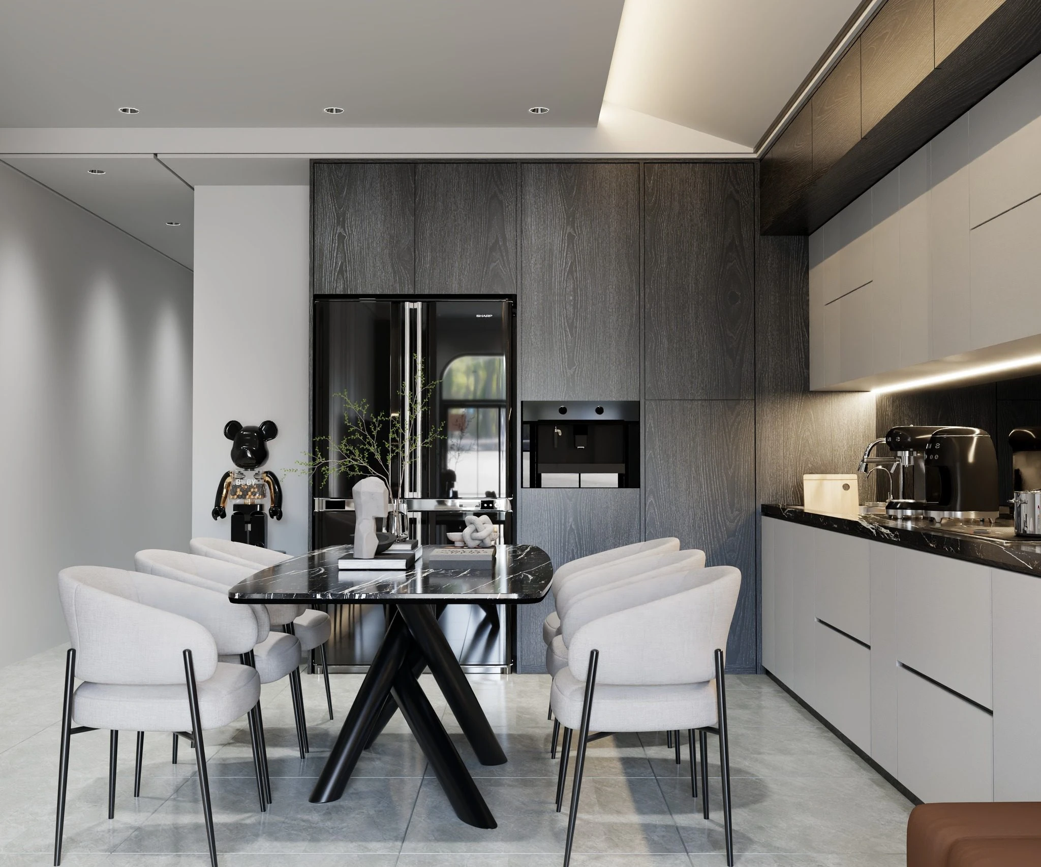 Vray Living Room - Dining Room Free SketchUp Models Download Modern ID 218000218 (Hung Duong Do)