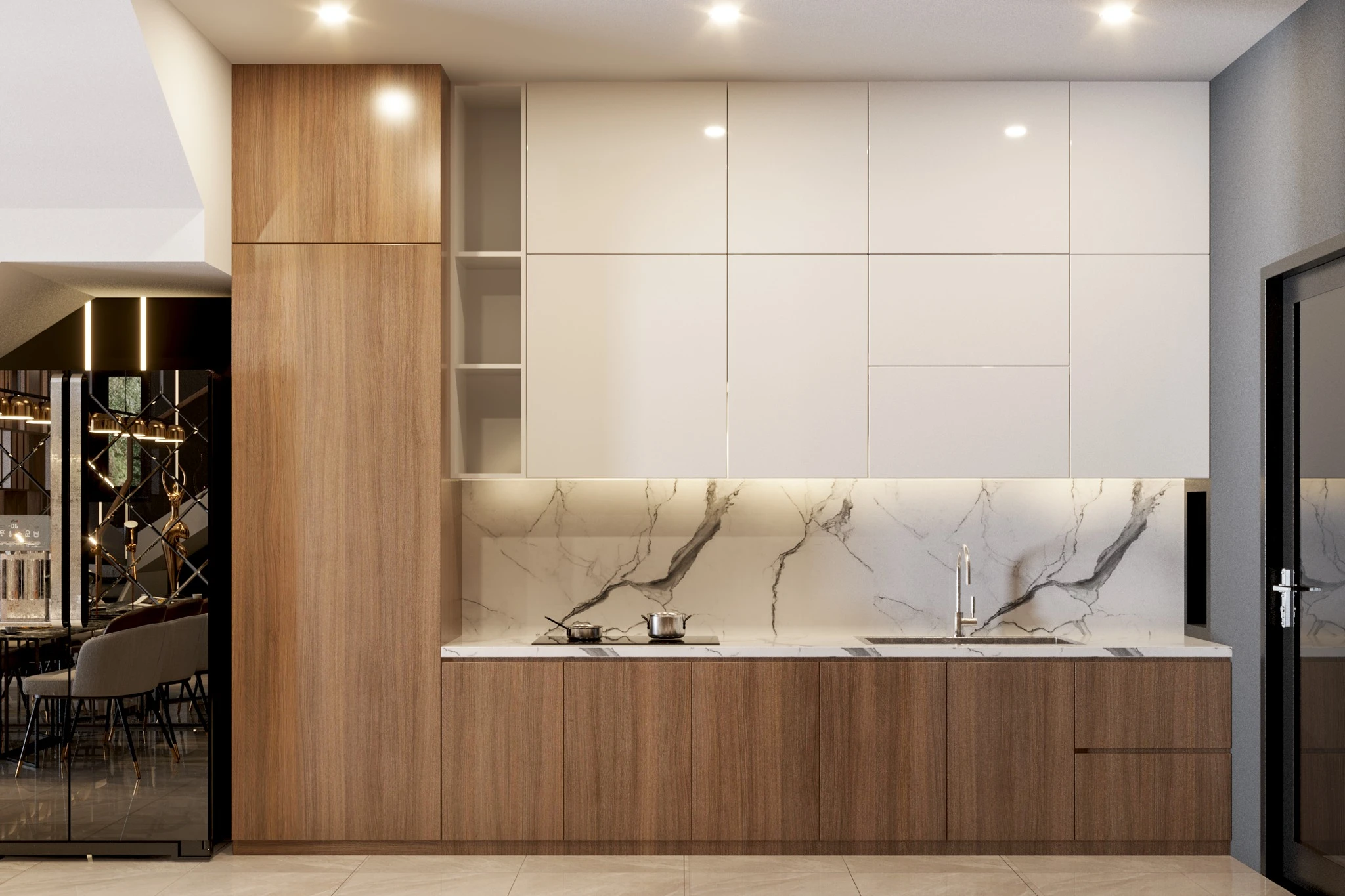 SketchUp Free Vray Living Room - Dining Room Free SketchUp Models Modern Download ID 218000122 (Huy Dang)