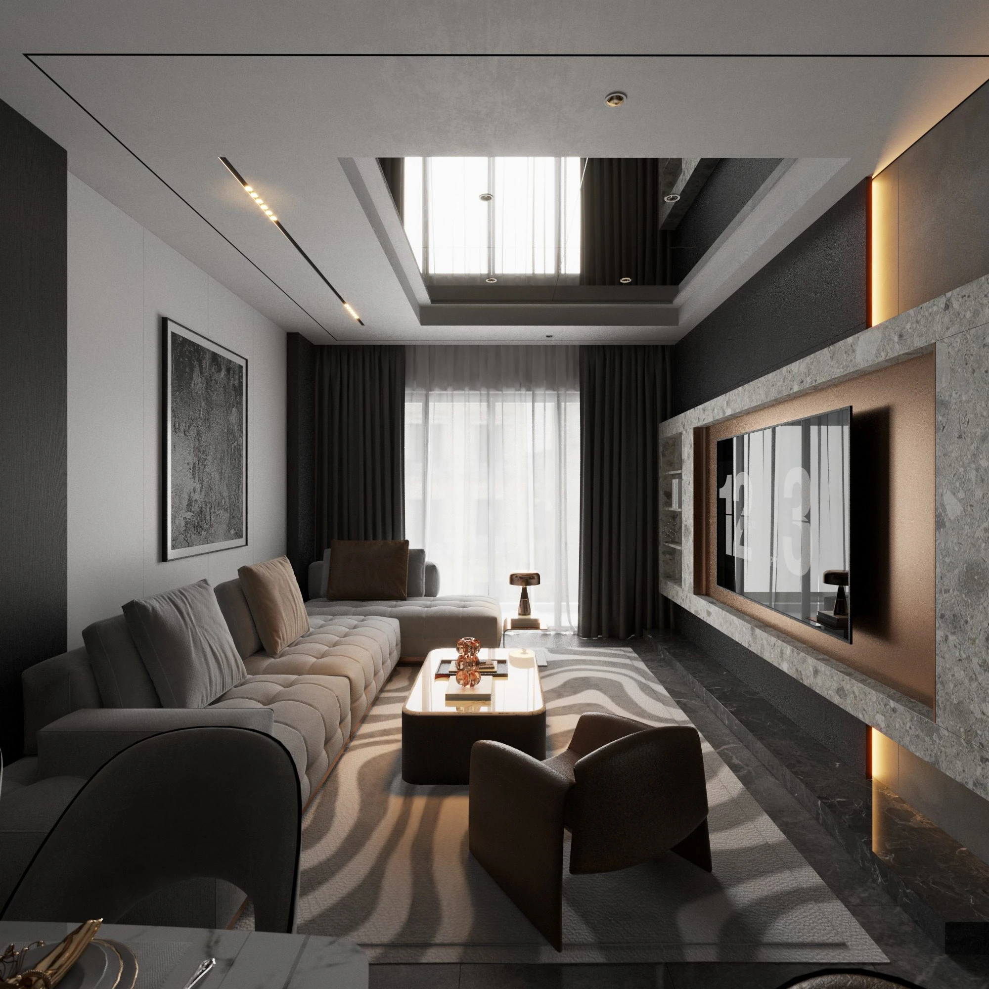 Vray Living Room - Dining Room Free SketchUp Models Modern Download ID 218000212 (Thanh Long)