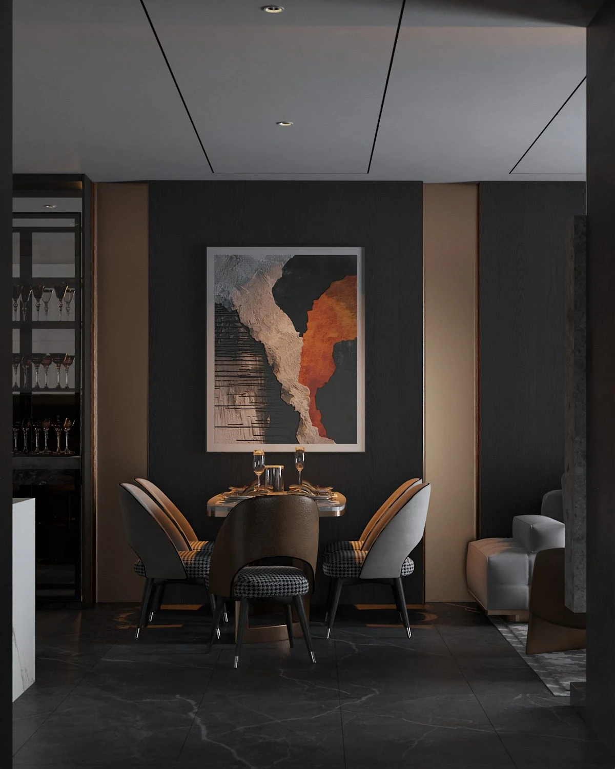 Vray Living Room - Dining Room Free SketchUp Models Modern Download ID 218000212 (Thanh Long)