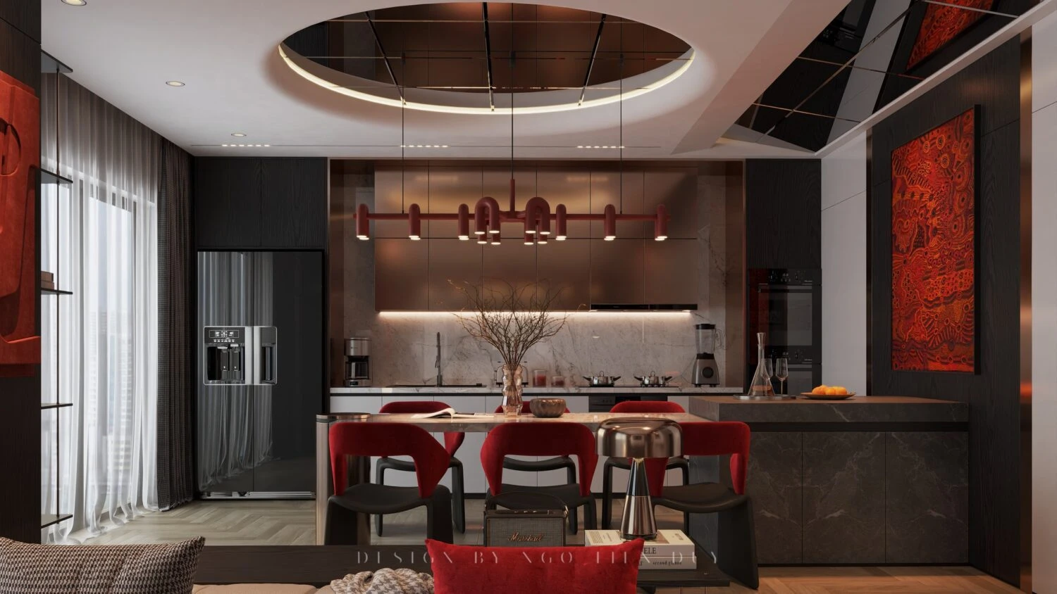 Vray Living Room - Dining Room SketchUp 3D Model Free Download Modern ID 218000200 (Ngo Tien Duy)