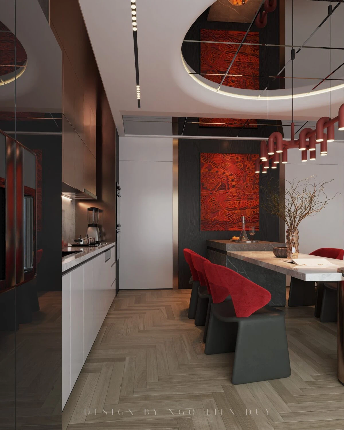 Vray Living Room - Dining Room SketchUp 3D Model Free Download Modern ID 218000200 (Ngo Tien Duy)