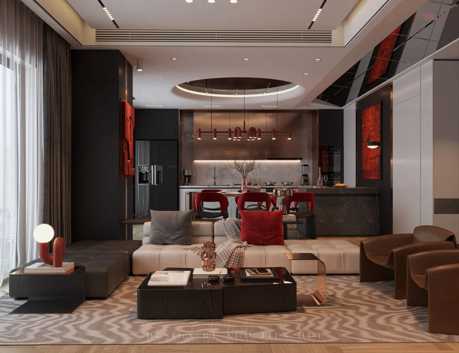 Vray Living Room - Dining Room SketchUp 3D Model Free Download Modern ID 218000200 (Ngo Tien Duy)