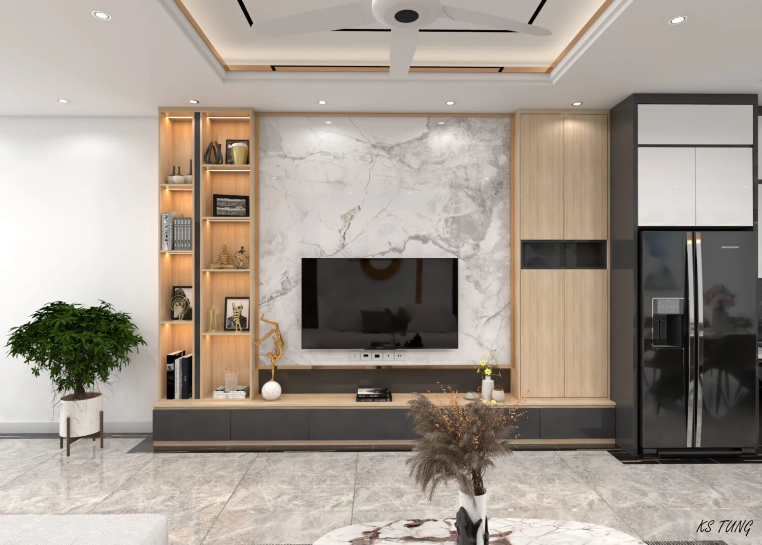 Vray Living Room - Dining Room SketchUp Free Model Modern Download ID 218000134 (Vu Lam Tung)