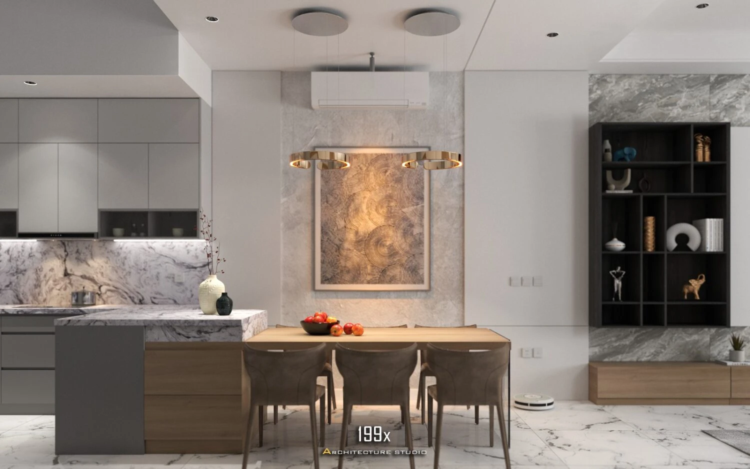 Vray Living Room - Dining Room SketchUp Free Model Modern Download ID 218000194 (My Hong Vu)