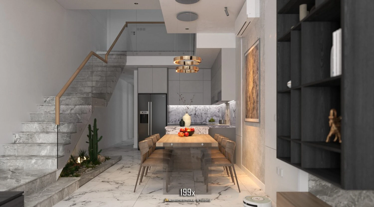 Vray Living Room - Dining Room SketchUp Free Model Modern Download ID 218000194 (My Hong Vu)
