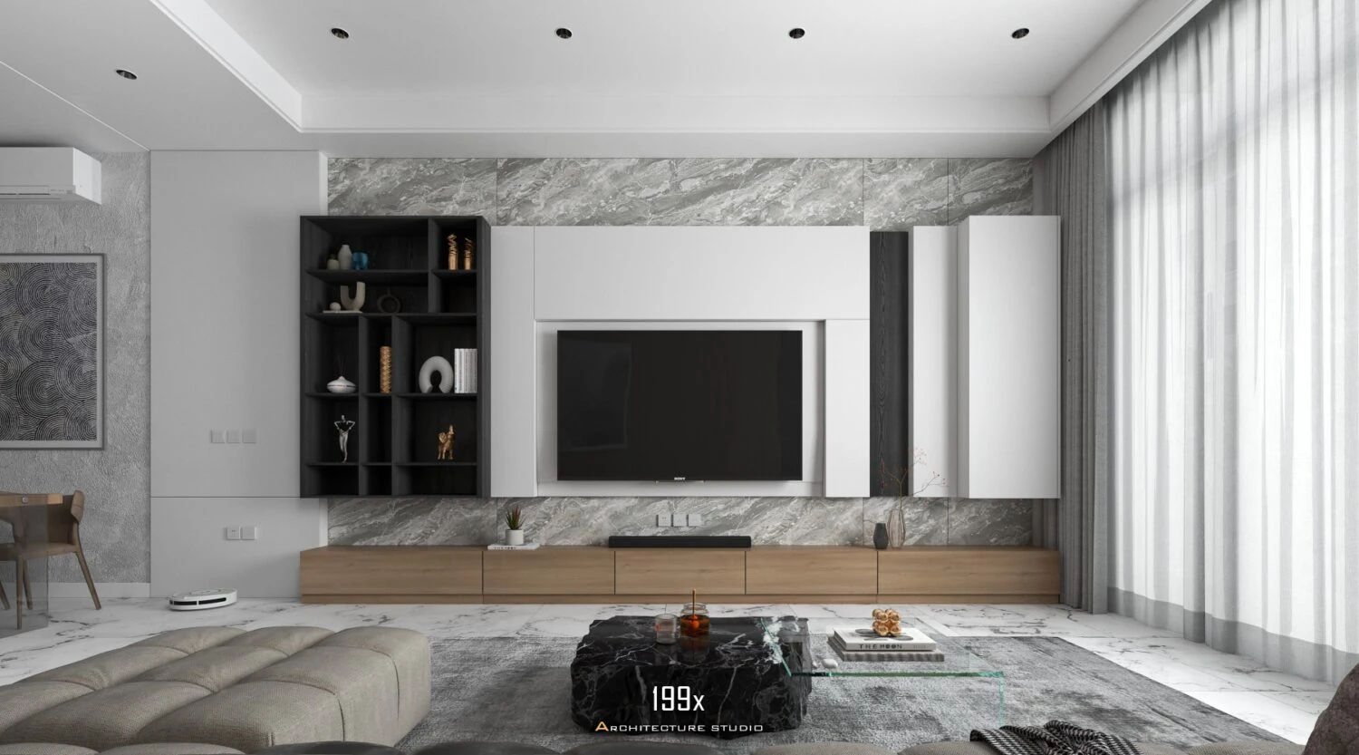 Vray Living Room - Dining Room SketchUp Free Model Modern Download ID 218000194 (My Hong Vu)