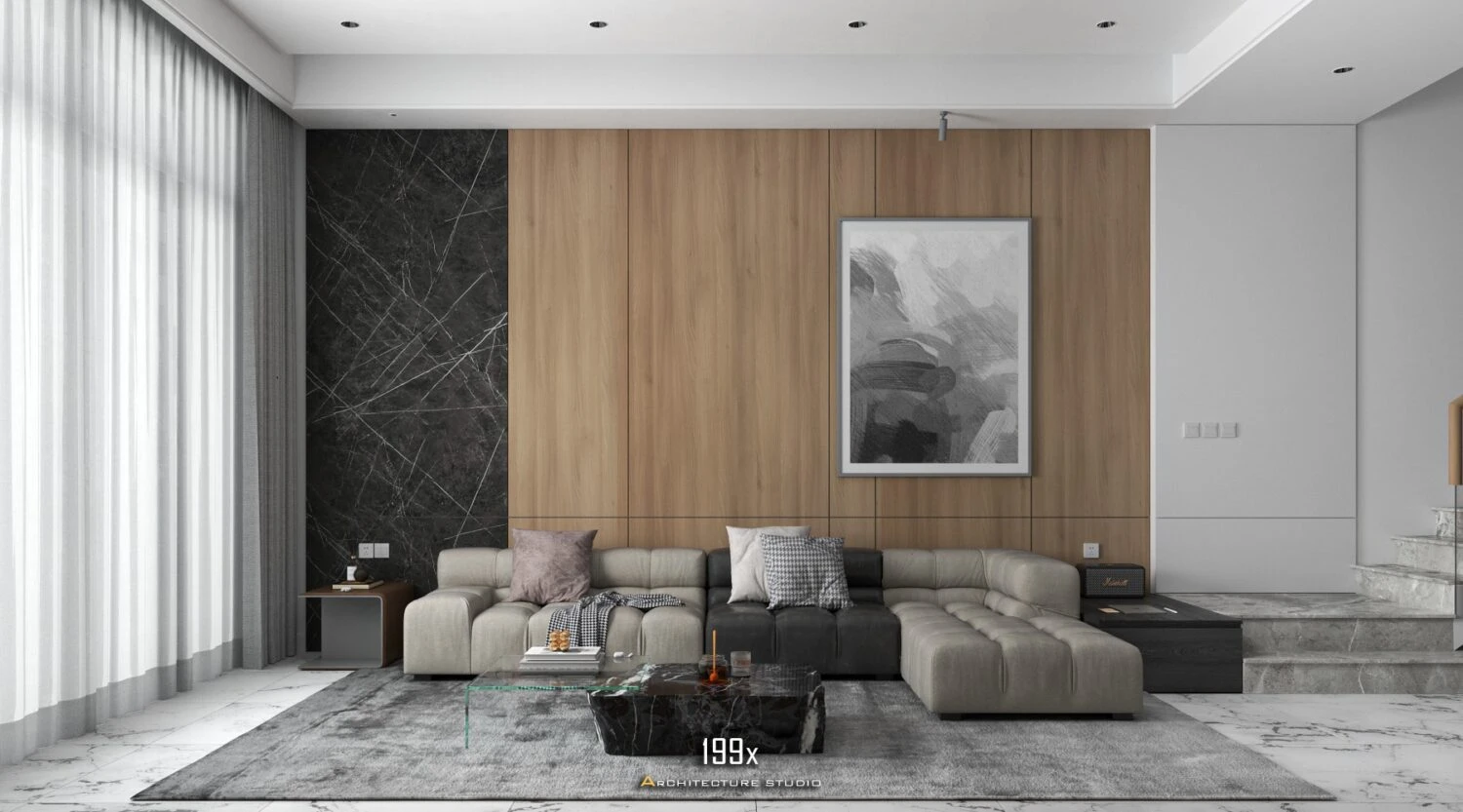 Vray Living Room - Dining Room SketchUp Free Model Modern Download ID 218000194 (My Hong Vu)