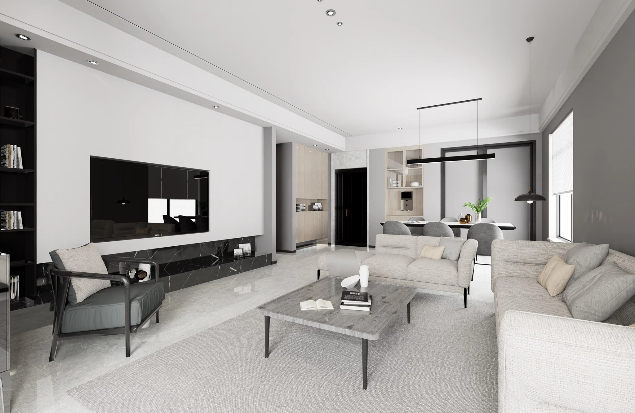 SketchUp Free Vray Living Room Sketchup 3D Models Free Download Modern ID 100000213 (Quoc Vi Phan Phan)